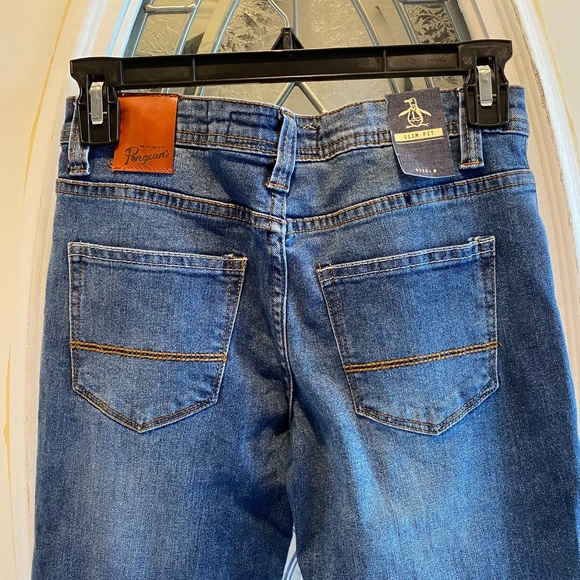 πHPπOriginal Penguin Boys Denim Medium Wash Straight Leg Blue Jeans - 8 - Picture 6 of 12